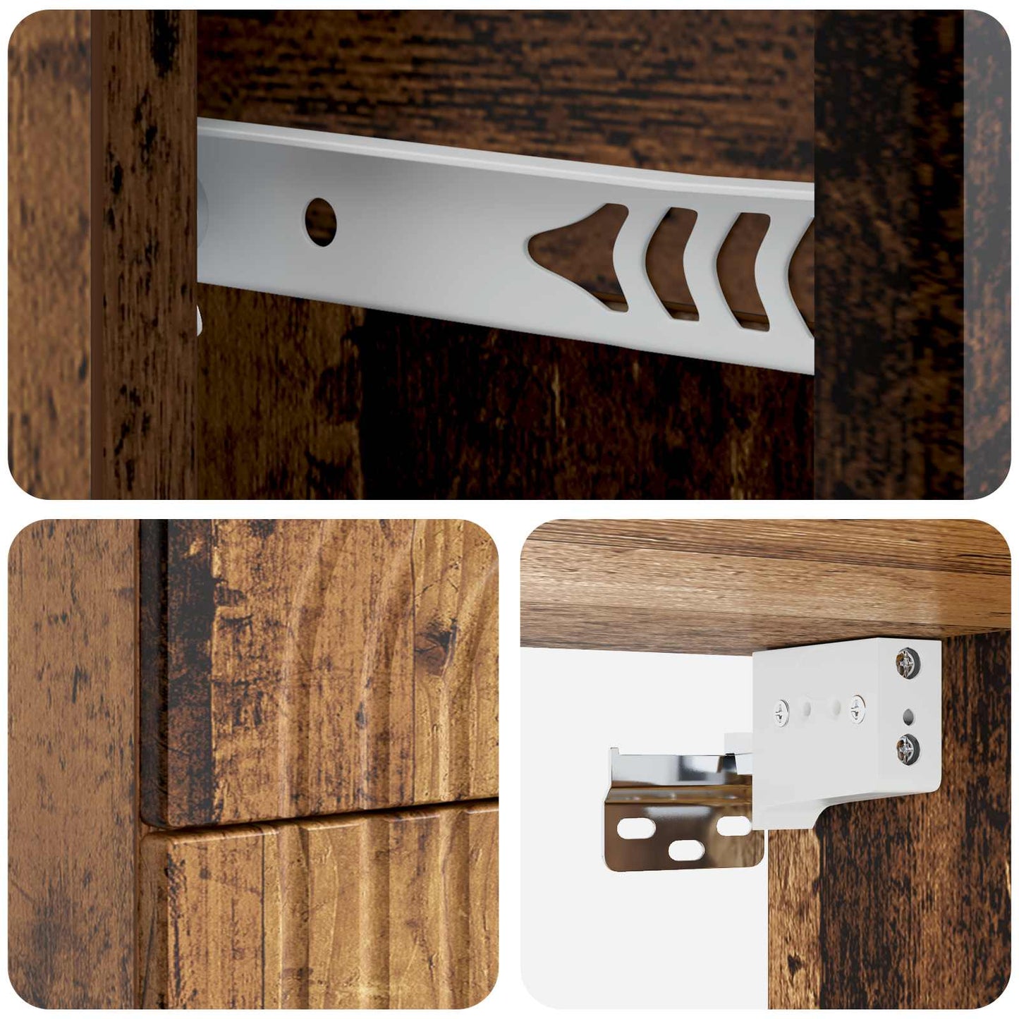 Wall-Mounted Bedside Cabinet 2 pcs Old Wood 33 x 34.5 x 40 cm