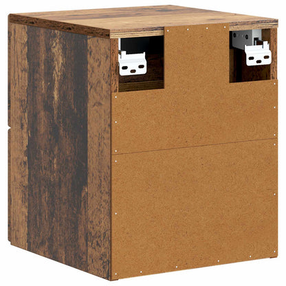 Wall-Mounted Bedside Cabinet 2 pcs Old Wood 33 x 34.5 x 40 cm