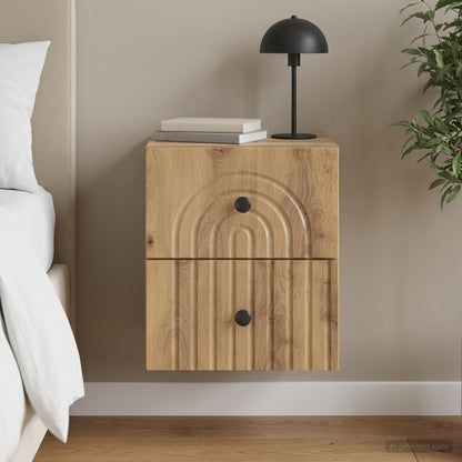 Wall-Mounted Bedside Cabinet Artisan Oak 33 x 34.5 x 40 cm