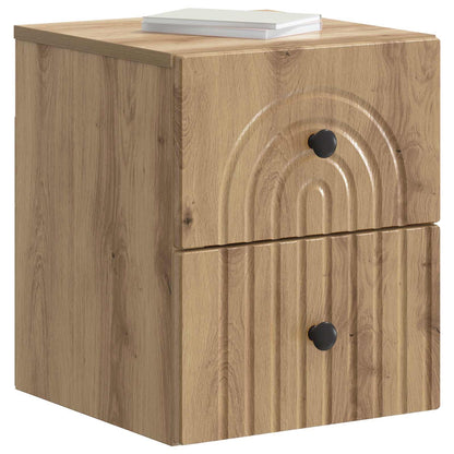 Wall-Mounted Bedside Cabinet Artisan Oak 33 x 34.5 x 40 cm