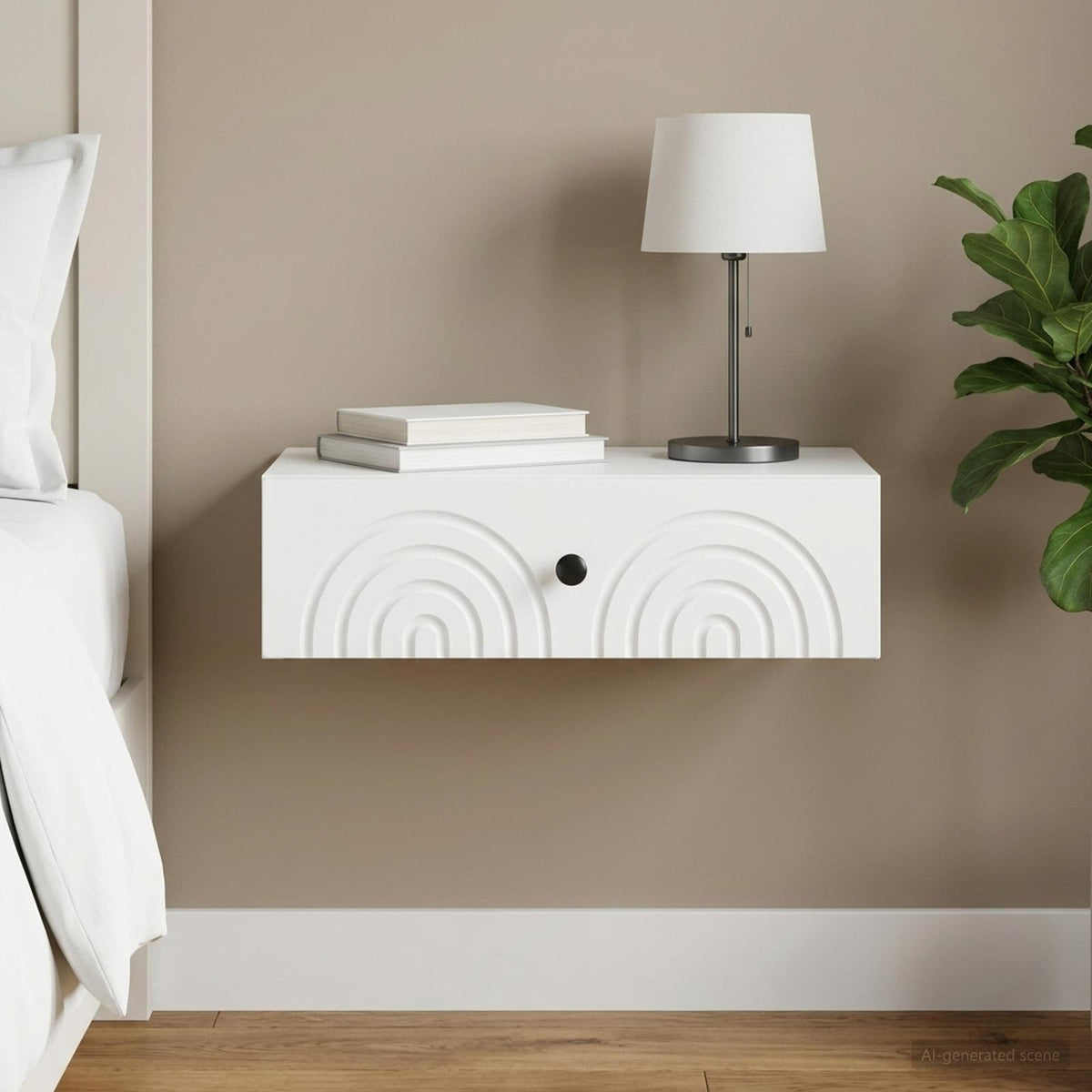 Wall-Mounted Side Table White 59 x 34.5 x 17 cm Engineered Wood