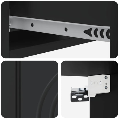 Wall-Mounted Side Table 59 x 34.5 x 17 cm Engineered Wood Black