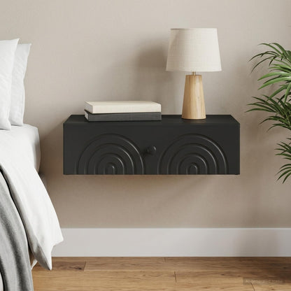 Wall-Mounted Side Table 59 x 34.5 x 17 cm Engineered Wood Black