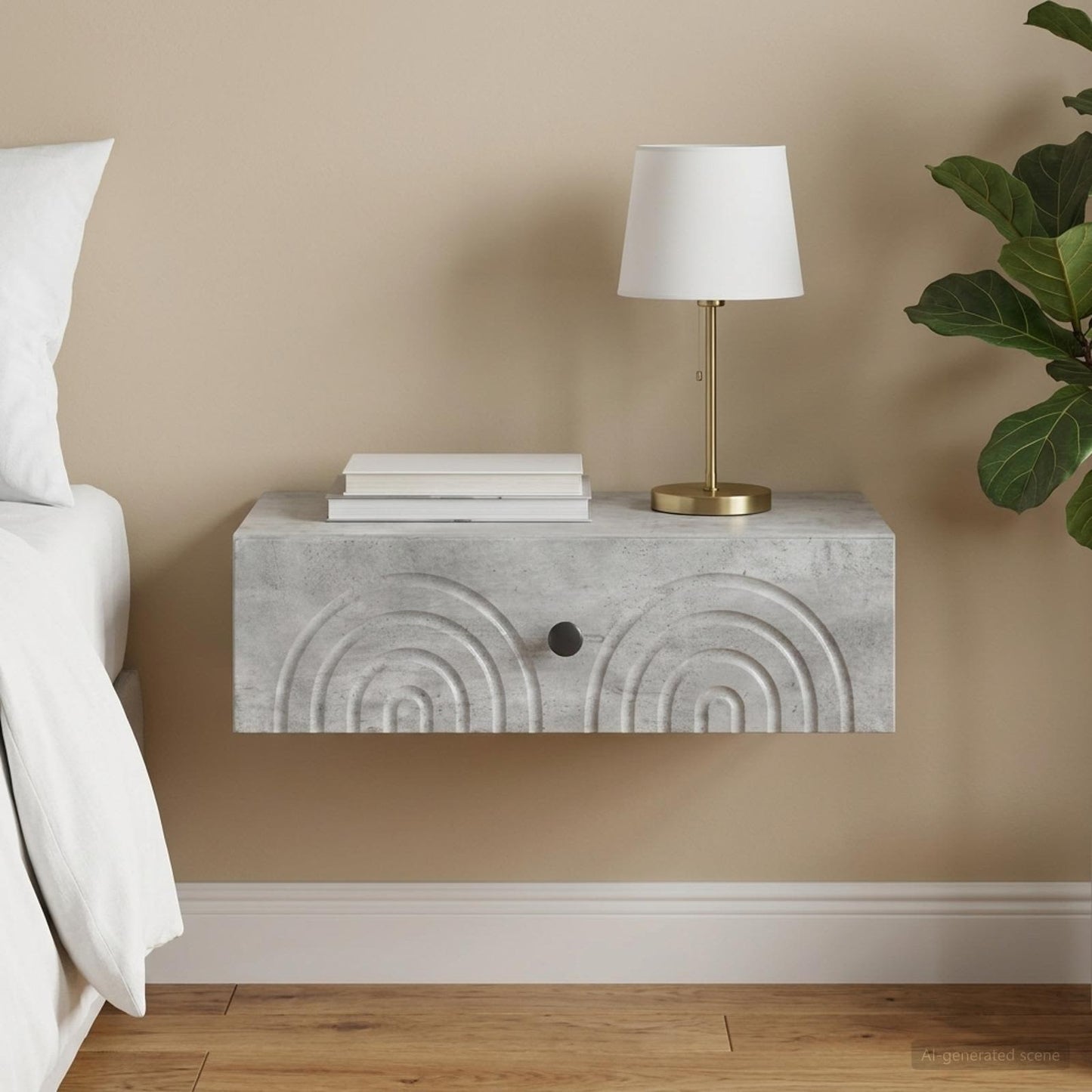 Wall-Mounted Side Table 59 x 34.5 x 17 cm Engineered Wood