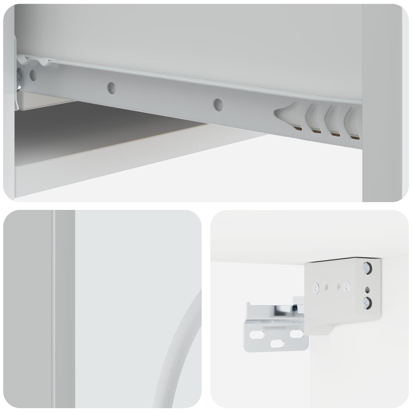 Wall-Mounted Side Table Wall-mounted White 87.5 x 34.5 x 17 cm