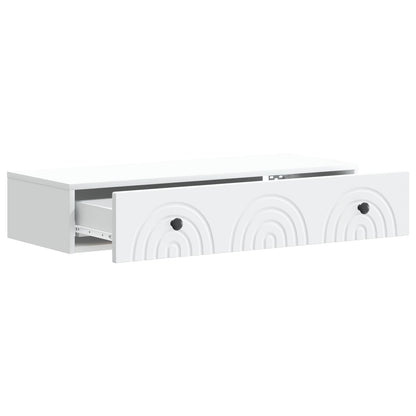 Wall-Mounted Side Table Wall-mounted White 87.5 x 34.5 x 17 cm
