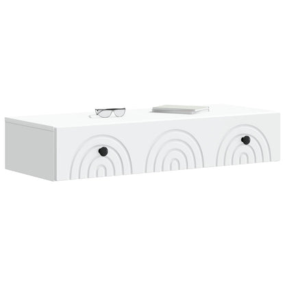 Wall-Mounted Side Table Wall-mounted White 87.5 x 34.5 x 17 cm