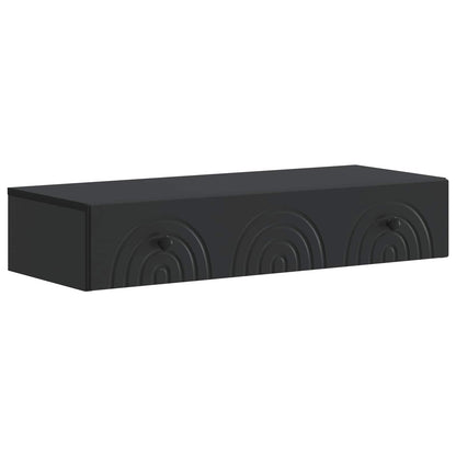 Wall-Mounted Side Table Wall-mounted Black 87.5 x 34.5 x 17 cm
