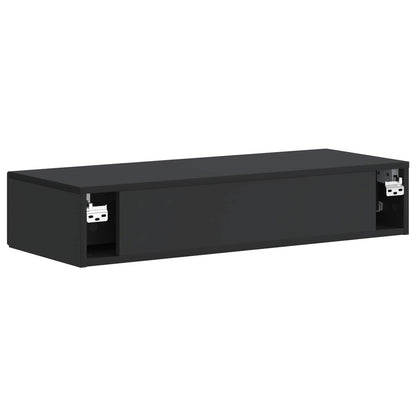 Wall-Mounted Side Table Wall-mounted Black 87.5 x 34.5 x 17 cm