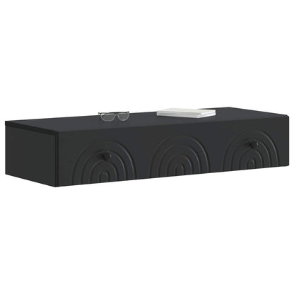 Wall-Mounted Side Table Wall-mounted Black 87.5 x 34.5 x 17 cm