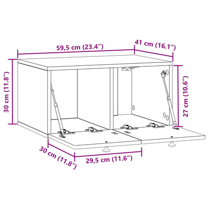 Wall-Mounted TV Cabinet Smoked Oak 59.5 x 41 x 30 cm