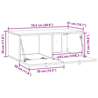 Wall-Mounted TV Cabinet Wall-mounted Old Wood 78.5 x 41 x 30 cm
