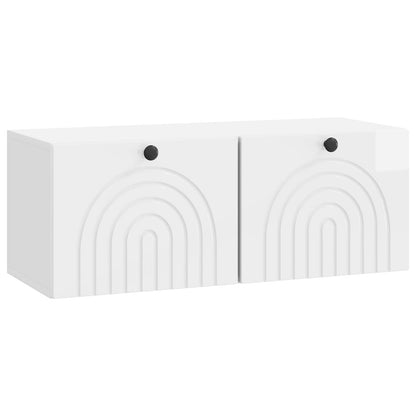 Wall-Mounted TV Cabinet High Gloss White 78.5 x 31 x 30 cm