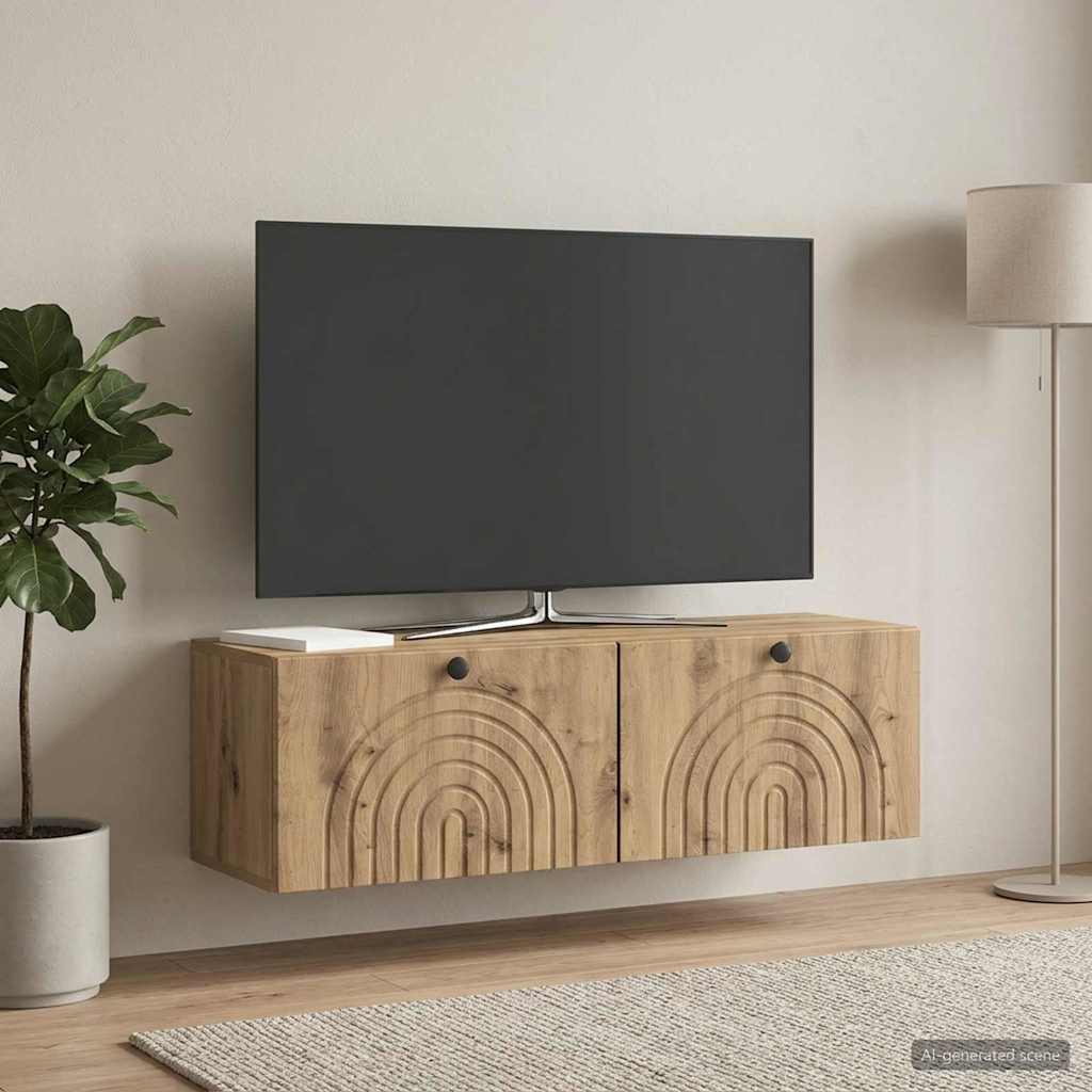 Wall-Mounted TV Cabinet 98 x 31 x 30 cm Artisan Oak
