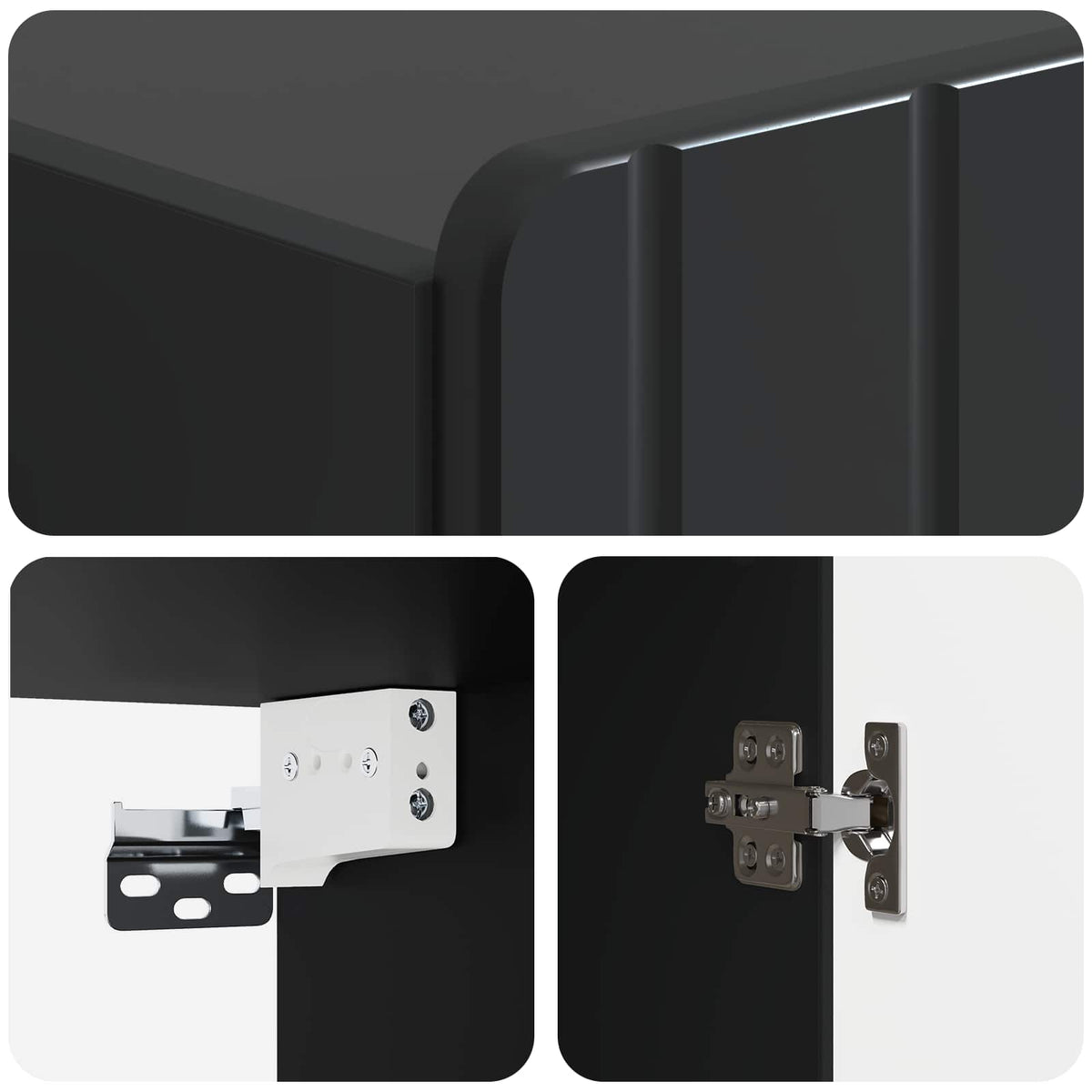 Wall-Mounted Cabinet Black 66 x 34.5 x 92 cm Engineered Wood