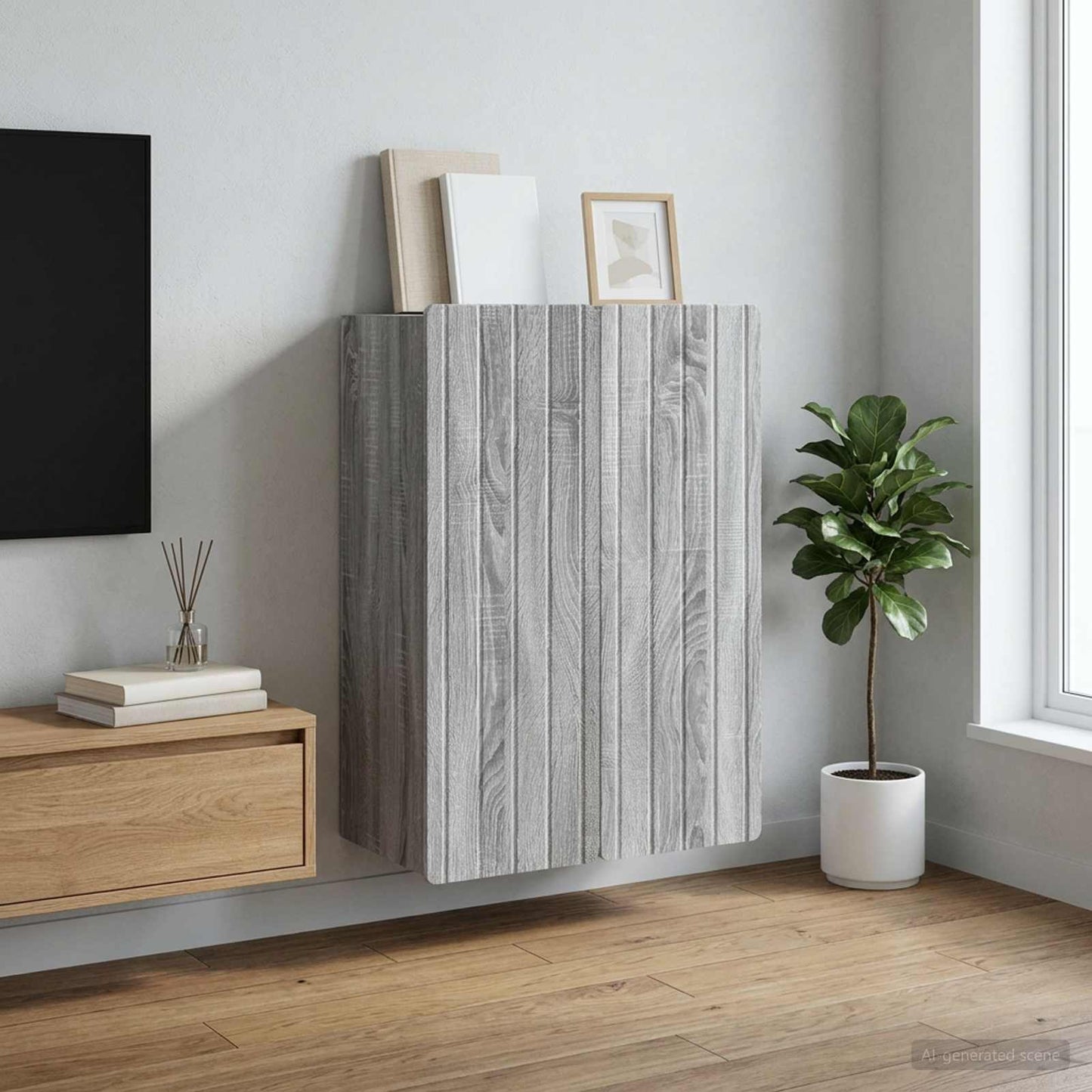 Wall-Mounted Cabinet Grey Sonoma 66 x 34.5 x 92 cm