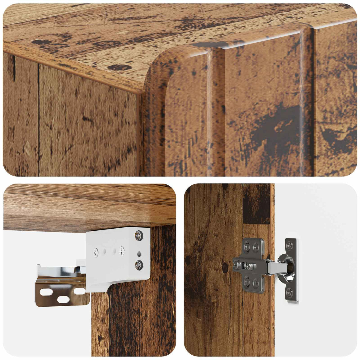 Wall-Mounted Cabinet Old Wood 66 x 34.5 x 92 cm Engineered Wood