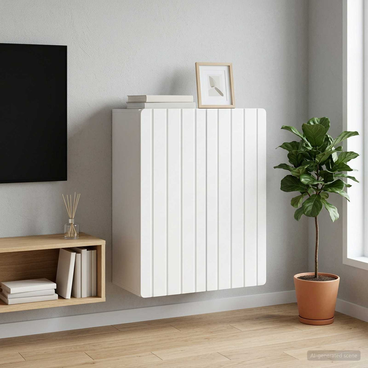Wall-Mounted Cabinet White 59 x 31 x 64 cm Engineered Wood