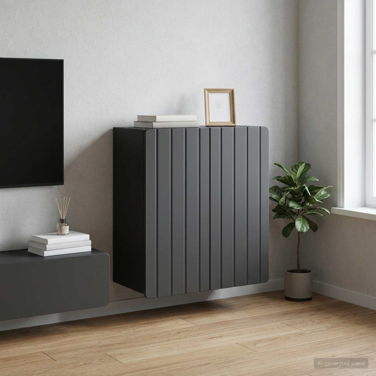 Wall-Mounted Cabinet Black 59 x 31 x 64 cm Engineered Wood