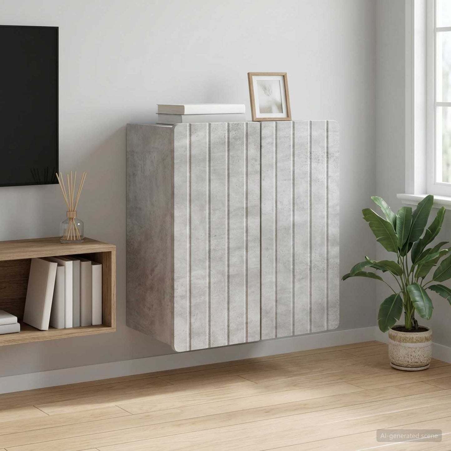 Wall-Mounted Cabinet Concrete Grey 59 x 31 x 64 cm