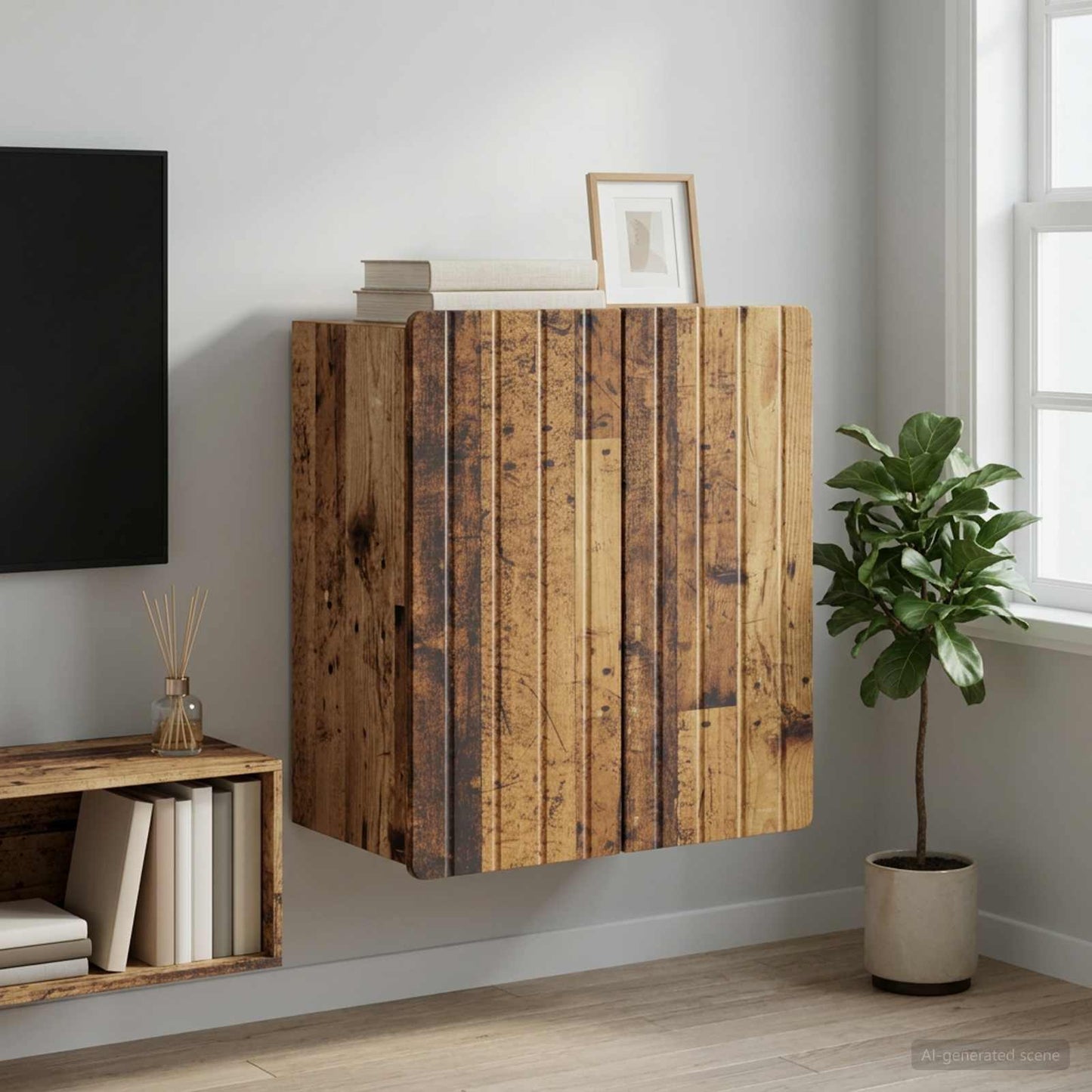 Wall-Mounted Cabinet Old Wood 59 x 31 x 64 cm Engineered Wood