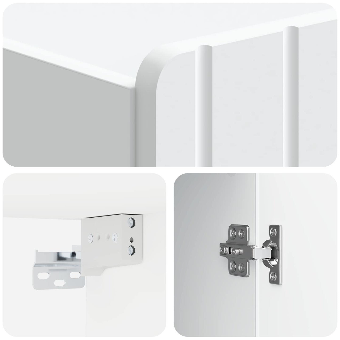 Wall-Mounted Cabinet White 33 x 34.5 x 94 cm Engineered Wood