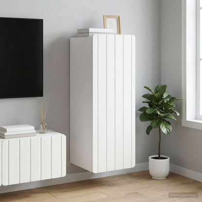 Wall-Mounted Cabinet White 33 x 34.5 x 94 cm Engineered Wood