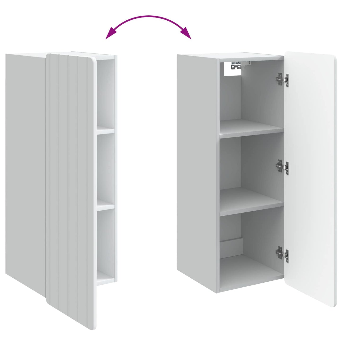 Wall-Mounted Cabinet White 33 x 34.5 x 94 cm Engineered Wood