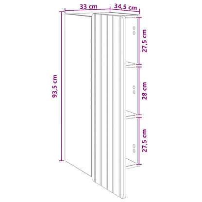 Wall-Mounted Cabinet White 33 x 34.5 x 94 cm Engineered Wood