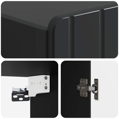 Wall-Mounted Cabinet Black 33 x 34.5 x 94 cm Engineered Wood