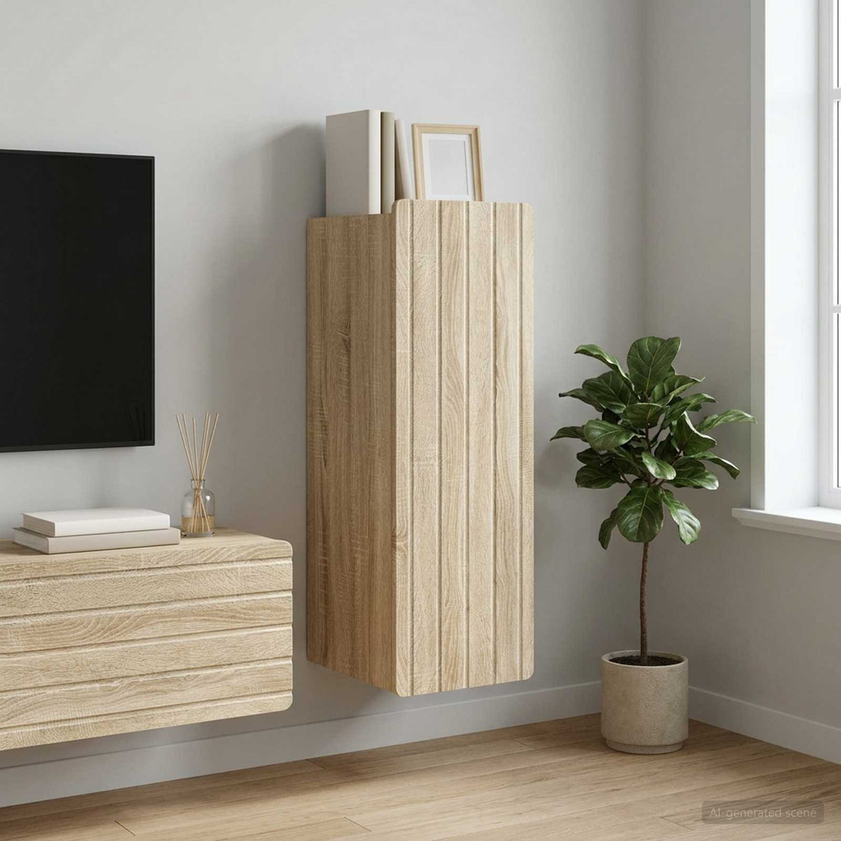 Wall-Mounted Cabinet Sonoma Oak 33 x 34.5 x 94 cm
