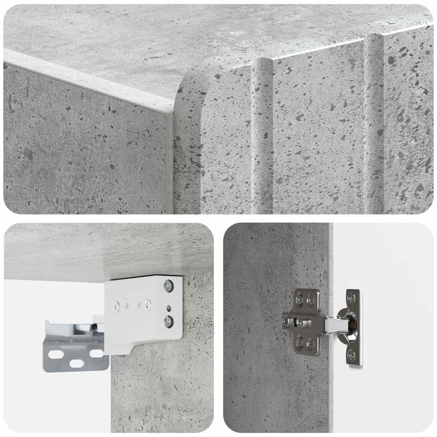 Wall-Mounted Cabinet Concrete Grey 33 x 34.5 x 94 cm