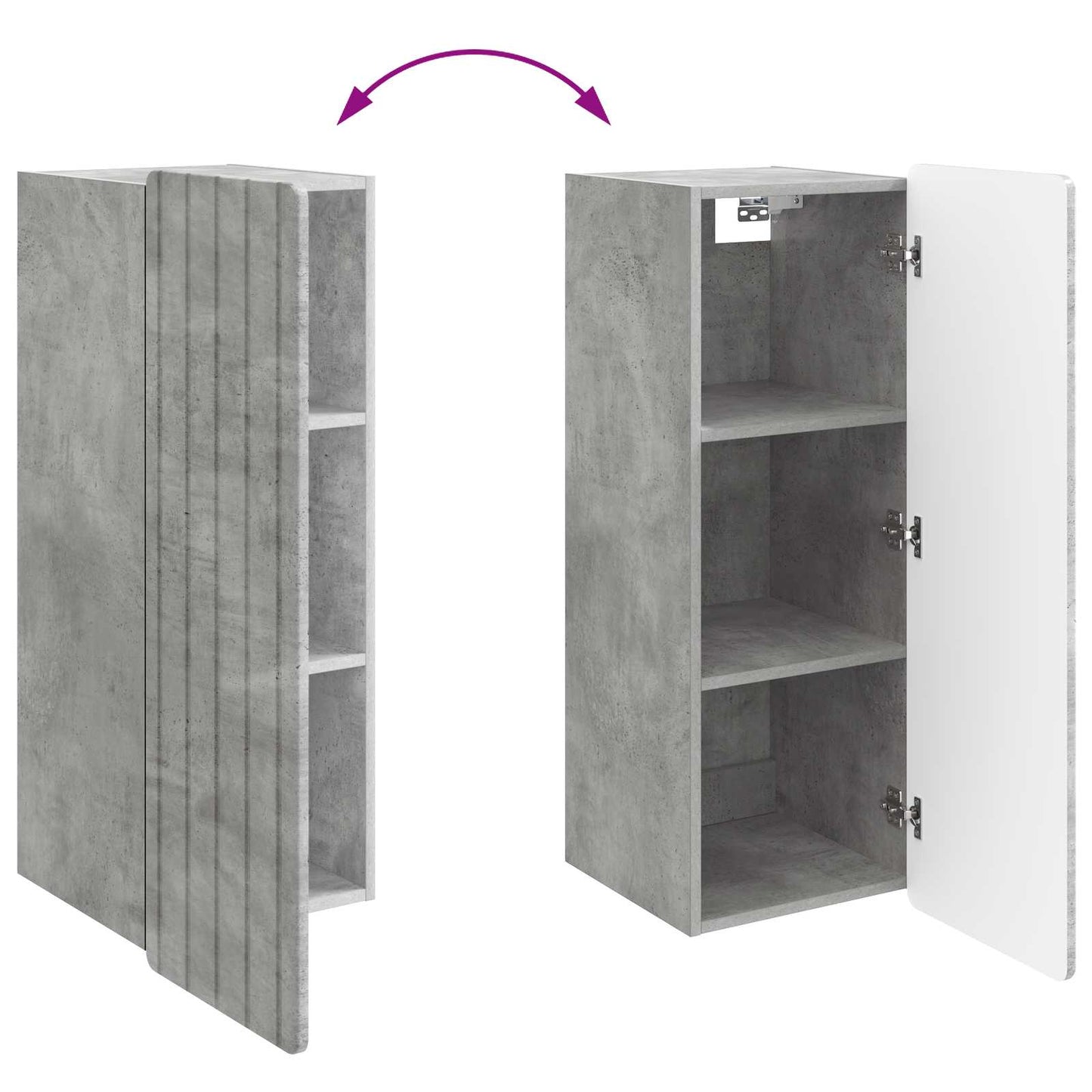 Wall-Mounted Cabinet Concrete Grey 33 x 34.5 x 94 cm
