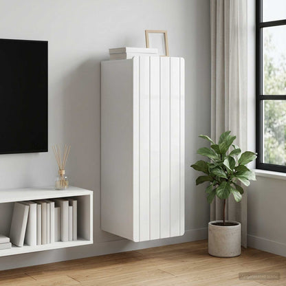 Wall-Mounted Cabinet High Gloss White 33 x 34.5 x 94 cm