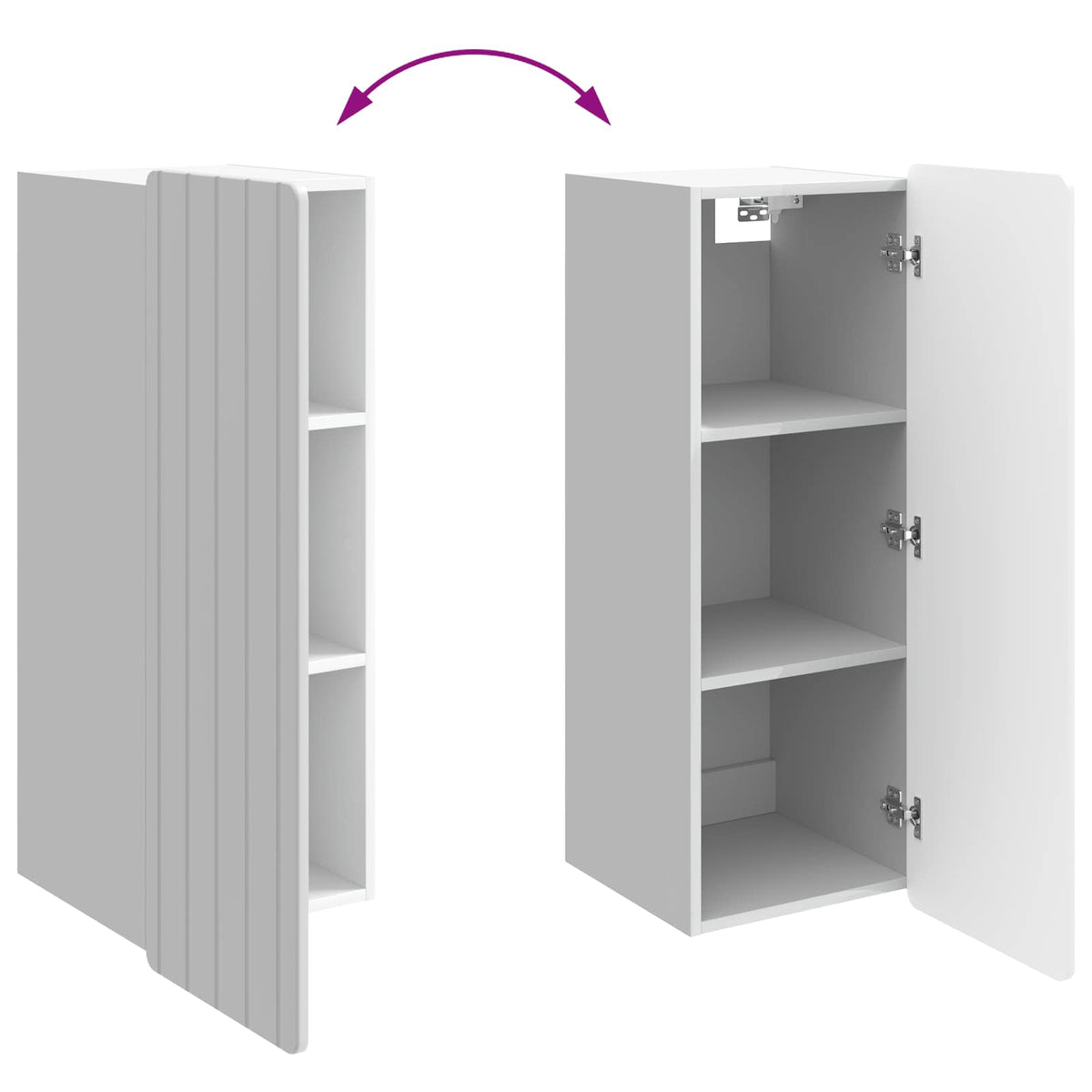 Wall-Mounted Cabinet High Gloss White 33 x 34.5 x 94 cm