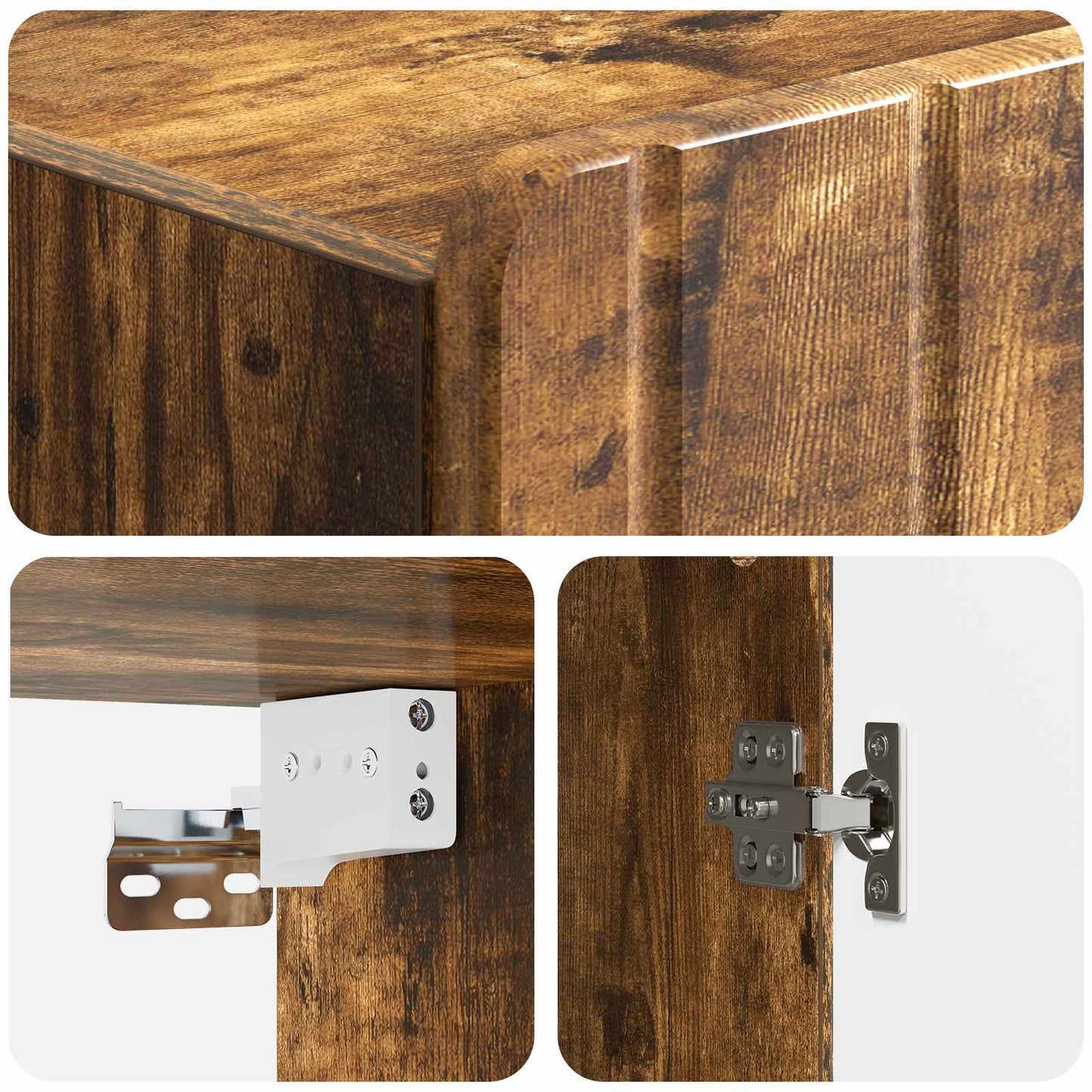 Wall-Mounted Cabinet Smoked Oak 33 x 34.5 x 94 cm