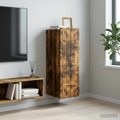 Wall-Mounted Cabinet Smoked Oak 33 x 34.5 x 94 cm