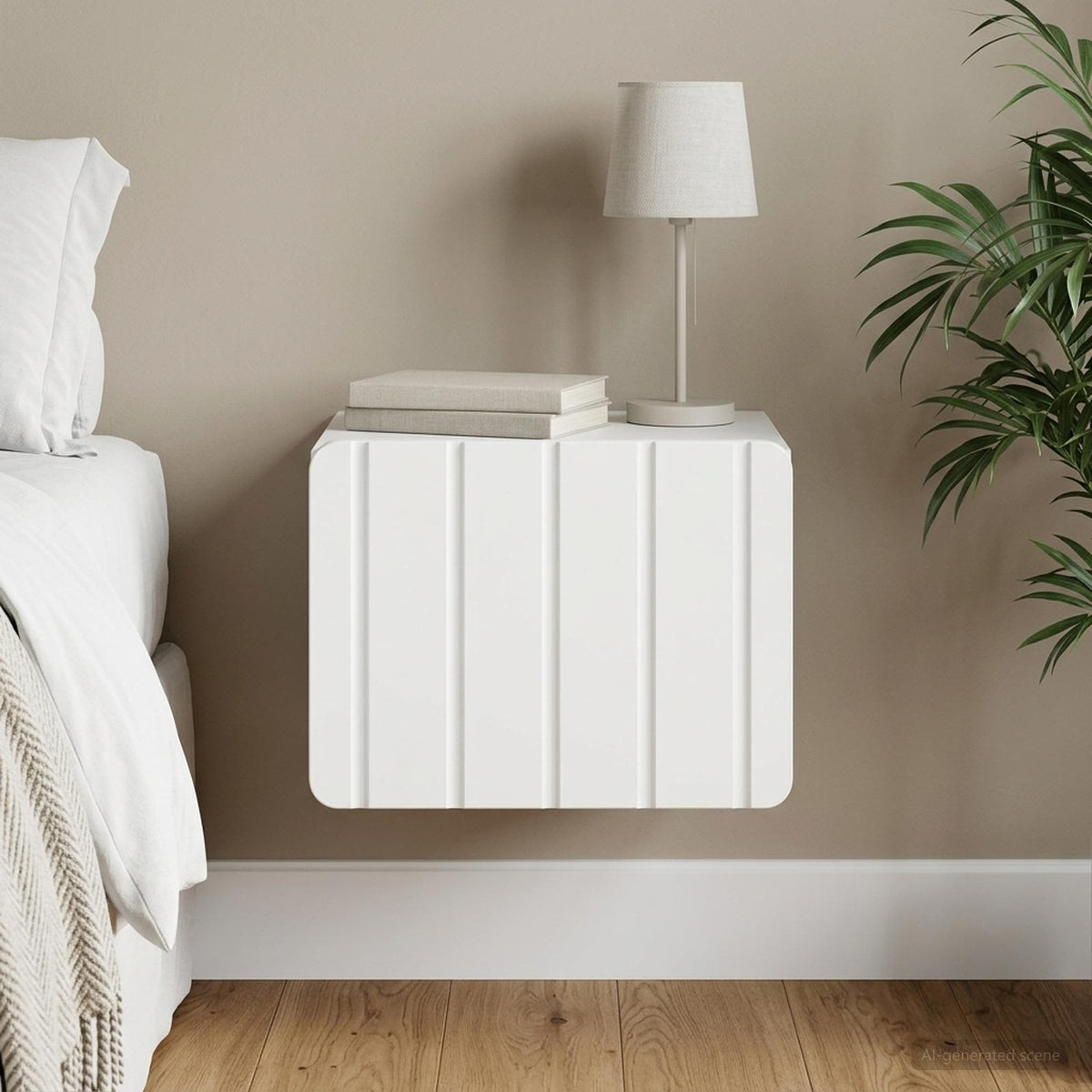 Wall-Mounted Bedside Cabinet White 33 x 34.5 x 24 cm