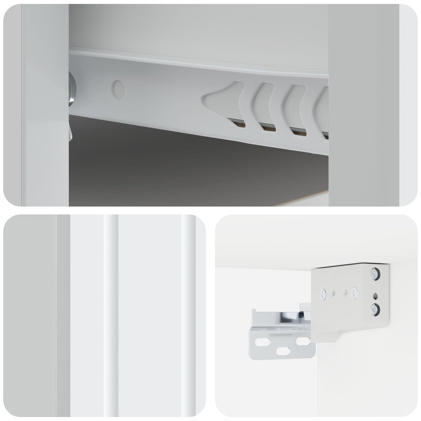Wall-Mounted Bedside Cabinet 2 pcs White 33 x 34.5 x 24 cm