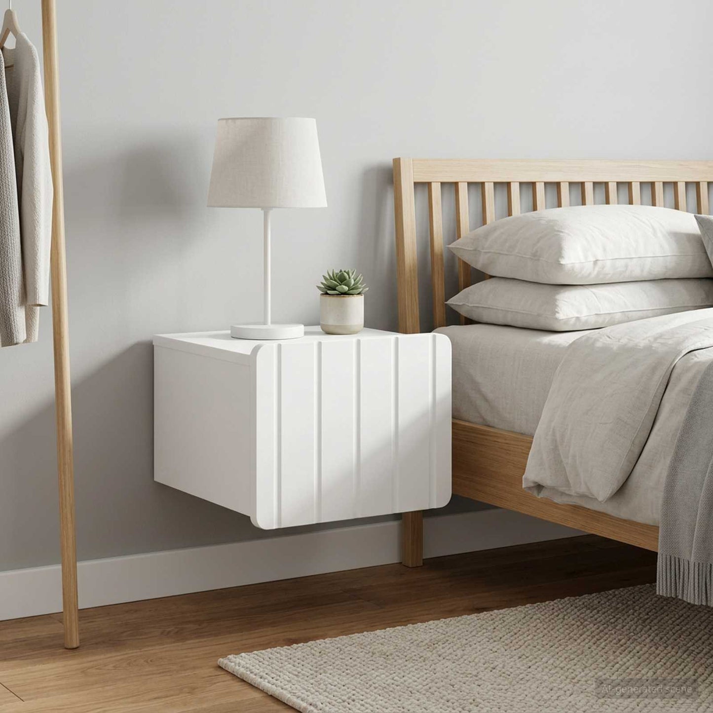 Wall-Mounted Bedside Cabinet 2 pcs White 33 x 34.5 x 24 cm