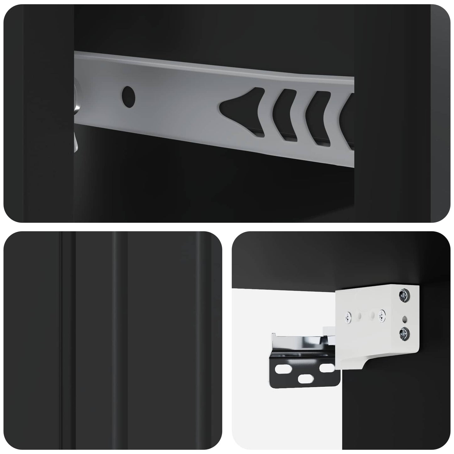 Wall-Mounted Bedside Cabinet Black 33 x 34.5 x 24 cm