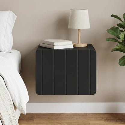 Wall-Mounted Bedside Cabinet Black 33 x 34.5 x 24 cm