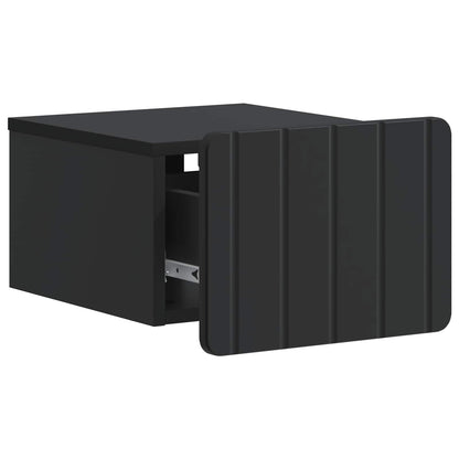 Wall-Mounted Bedside Cabinet Black 33 x 34.5 x 24 cm