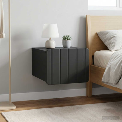 Wall-Mounted Bedside Cabinet 2 pcs Black 33 x 34.5 x 24 cm