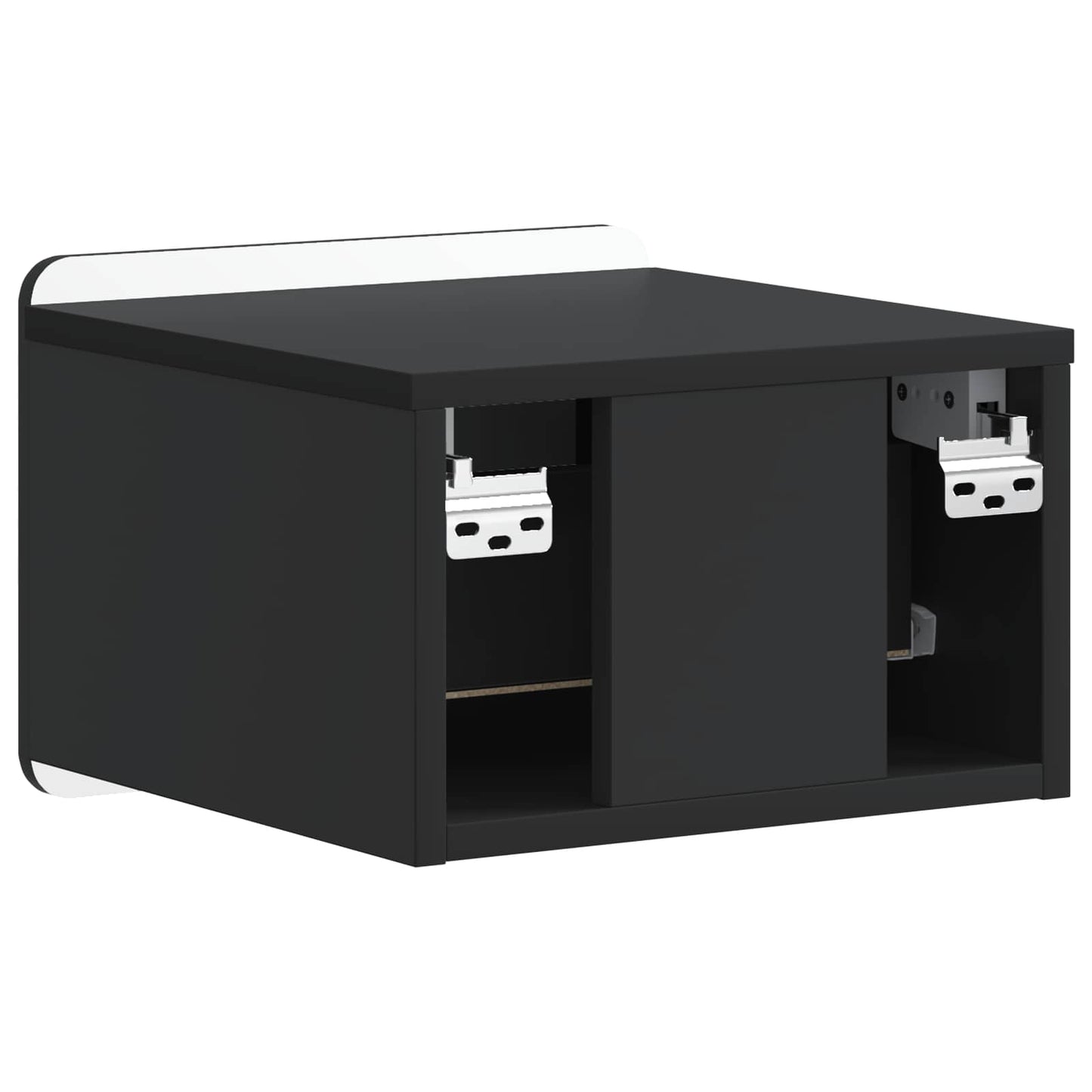 Wall-Mounted Bedside Cabinet 2 pcs Black 33 x 34.5 x 24 cm