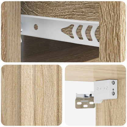 Wall-Mounted Bedside Cabinet Sonoma Oak 33 x 34.5 x 24 cm