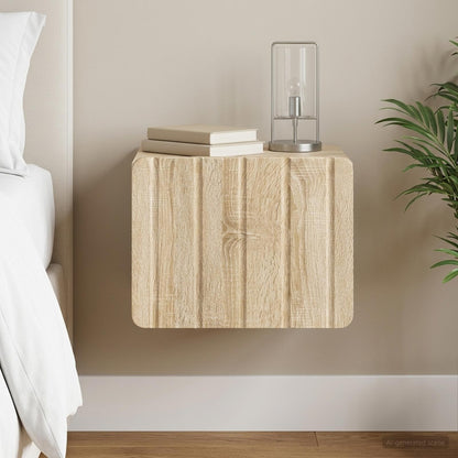 Wall-Mounted Bedside Cabinet Sonoma Oak 33 x 34.5 x 24 cm