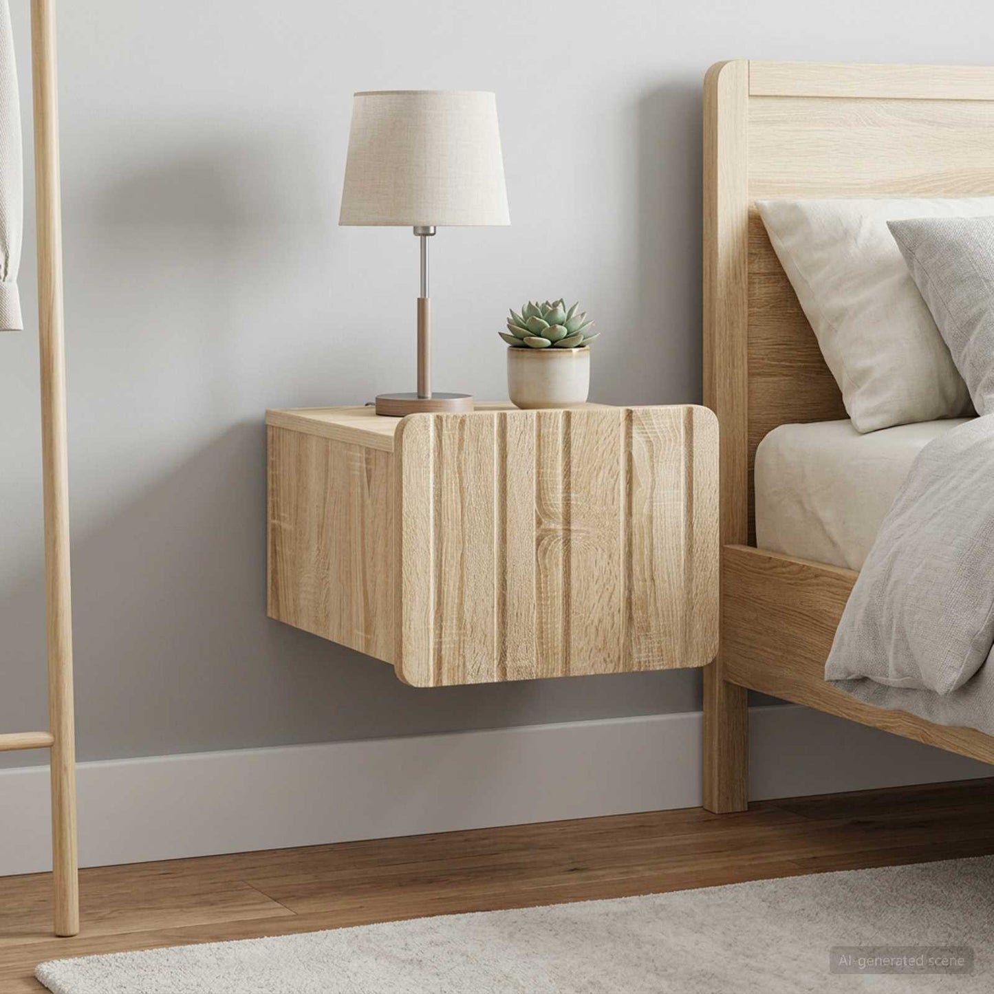 Wall-Mounted Bedside Cabinet 2 pcs Sonoma Oak 33 x 34.5 x 24 cm
