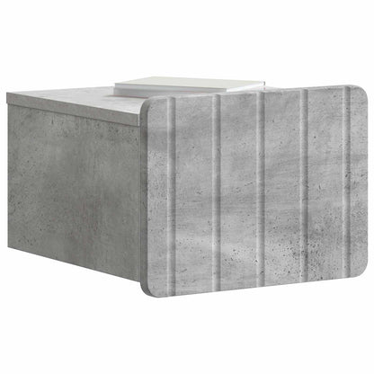Wall-Mounted Bedside Cabinet with Drawer 2 pcs Concrete Grey