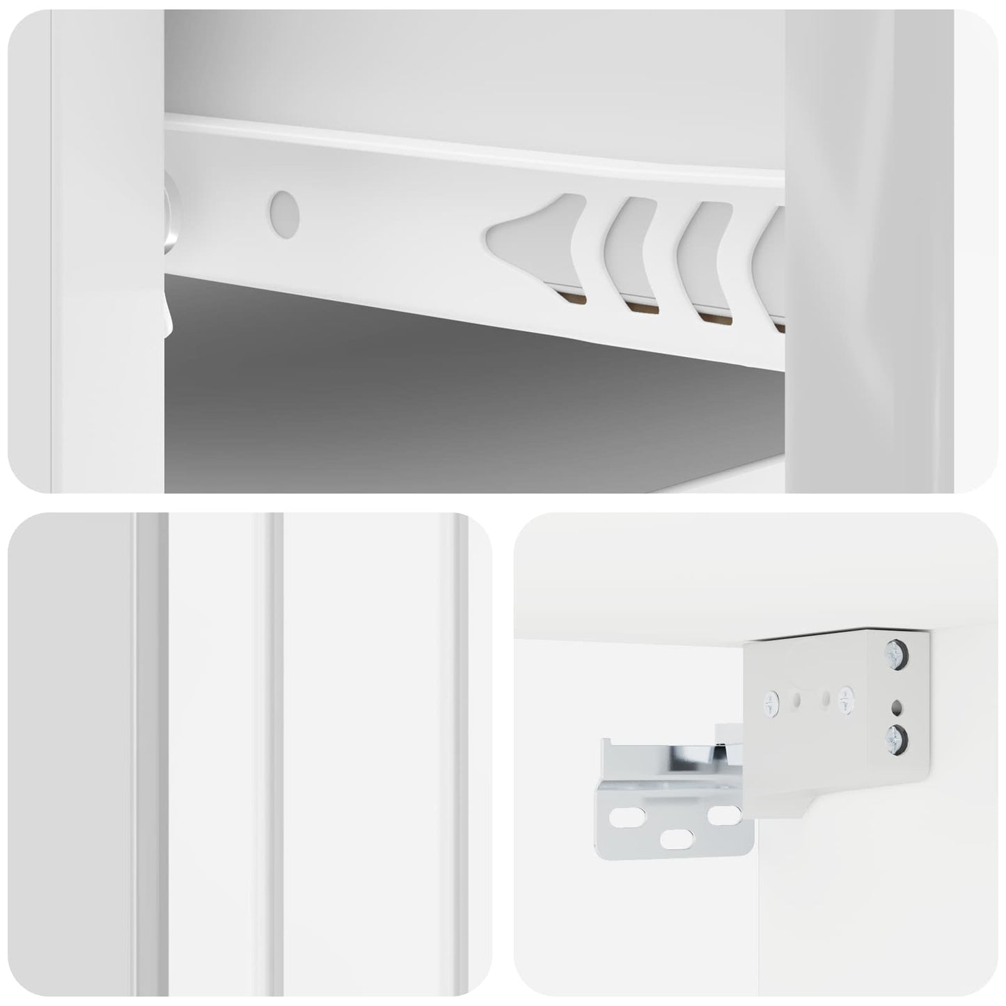 Wall-Mounted Bedside Cabinet High Gloss White 33 x 34.5 x 24 cm